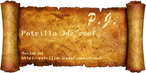 Petrilla József névjegykártya